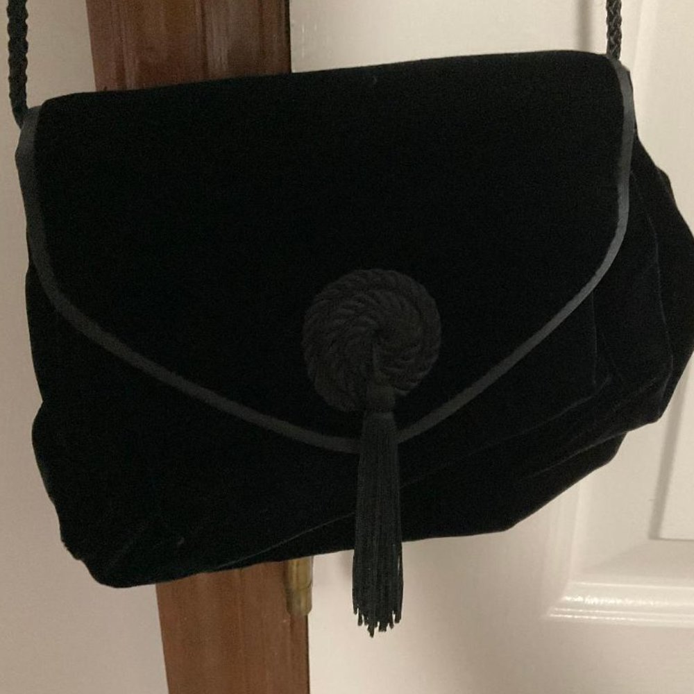 Black velvet evening purse